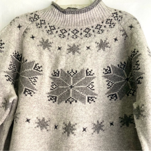 Black & Brown 1826  men’s fair isle merino wool mock turtleneck sweater SZ  L - Picture 2 of 11